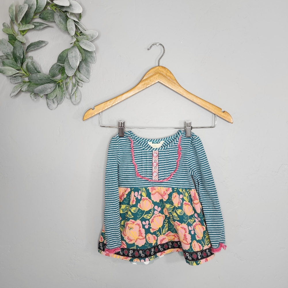 Matilda Jane Floral Striped Mixed Print Long Sleeve Dress